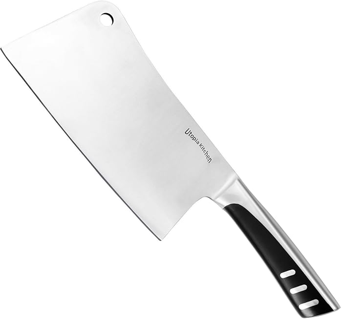 Utopia Kitchen Cleaver Knife - Butcher Chopper Cleaver 7-Inch Stainless Steel Multipurpose Use for Home Kitchen or Restaurant