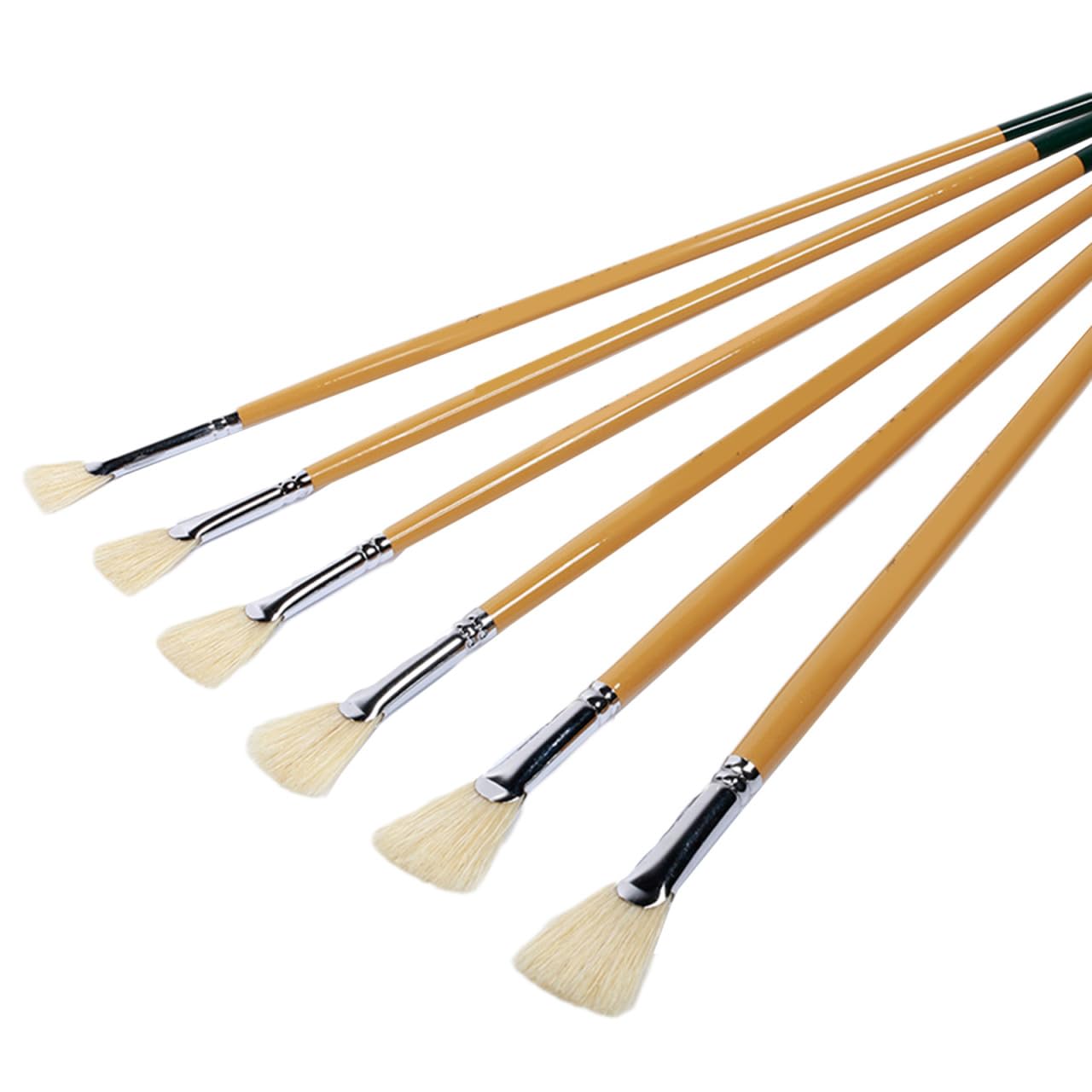 EXCEART 6pcs Artist Paint Fan Weasel Hair Oil Paint Watercolor Artists Professional Art Supplies