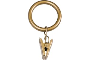 Kenney KN85202 Steel Curtain Clip Rings for 1" to 1-1/4" Diameter Curtain Rods, 14-Pack, Gold