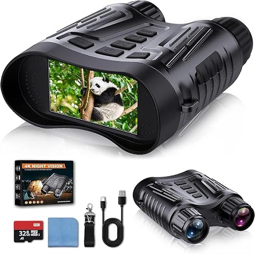 4K Digital Night Vision Goggles,Infrared Night Vision Binoculars for  Adults,3.2'' Large Screen,8X Digital Zoom,Rechargeable Goggles Binoculars,32GB  Card to Save Videos & Photos for Hunting,Camping in Dubai - UAE | Whizz Night  Vision