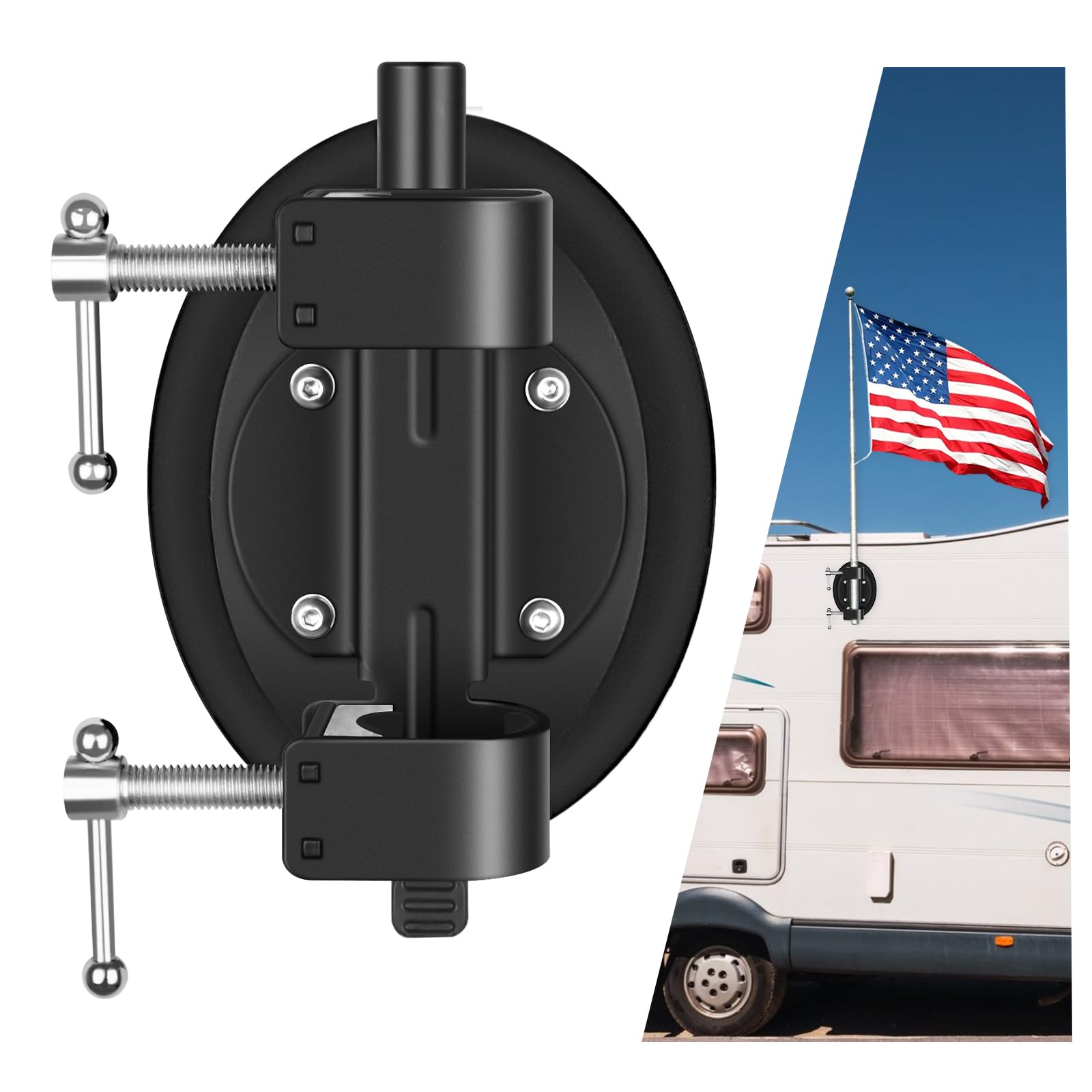 Photo 1 of Upgrade Suction Cup Flag Holder for Truck, RV Flag Pole Mount Kit, Camper flag pole No Drill Flag Pole Holder for RV, Car, Truck, Boat,