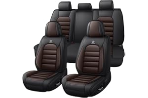 Megaseat Truck Seat Covers for Chevy Silverado 2500 2007-2025, Waterproof Nappa Leather Full Coverage Car Seat Cover, Muscle Sport Style Auto Interior Covers （Full Set Black&Coffee）