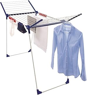 Leifheit Standtrockner Pegasus 200 Solid Comfort mit 20m Trockenlänge, Flügelwäschetrockner für lange Wäschestücke, Wäscheständer mit Bügelstangen