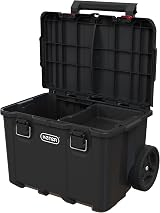 Keter Stack n Roll Modular DIY Tool Storage Cart with Wheels Black view 4