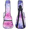 CLOUDMUSIC Ukulele Case Gig Bag Padded Backpack For Concert 23" Inch(Concert,Pink Purple Starry Night)