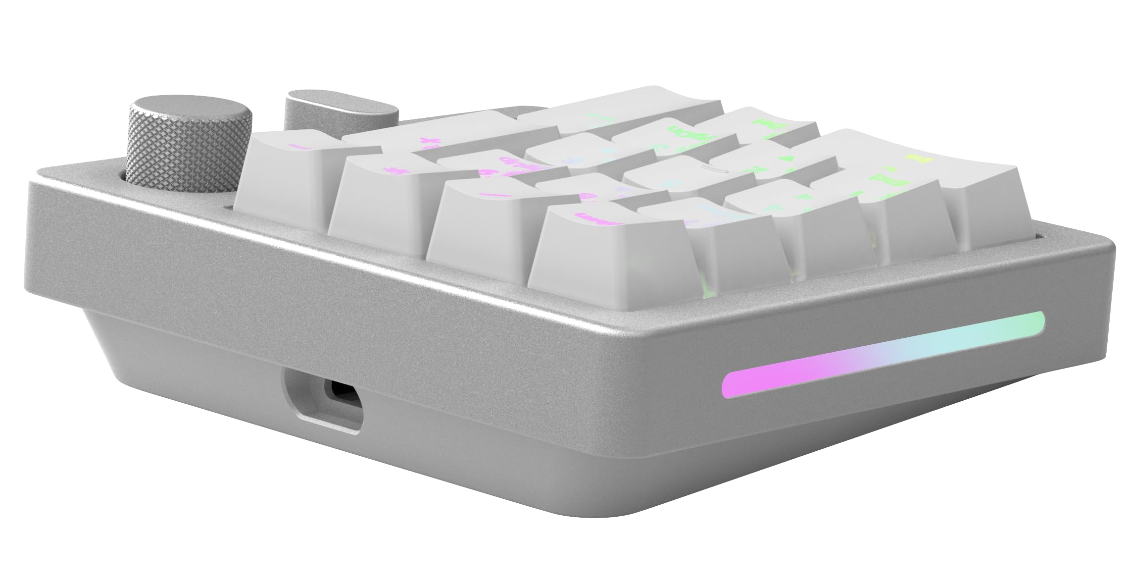 Glorious GMMK Mechanical Numpad- 10 Key USB Programmable Keypad - Hot Swappable, Volume Control, RGB Backlit, Wired & Wireless Bluetooth - Laptop & Keyboard Accessories- White
