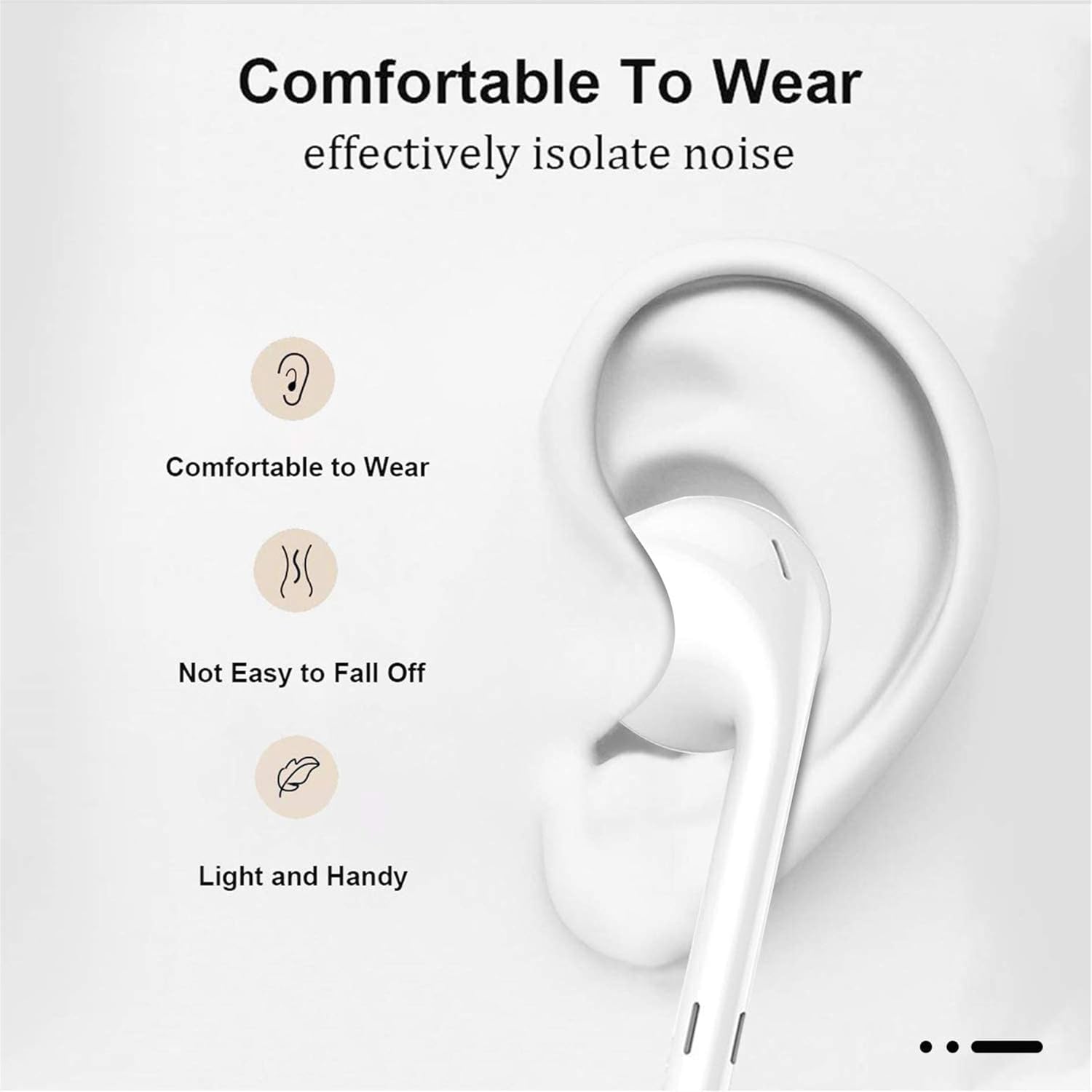 for iPhone 11 Earphones InEar Wired Headphones with Mic+Volume Control