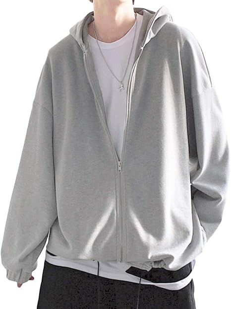 Amazon ナラダ カジュアル ジップアップ パーカー スウェット 羽織 アウター ストリート フード付き 春 夏 長袖 メンズ トレーナー パーカー 通販