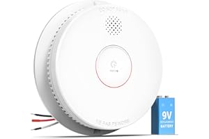 SITERWELL Smoke Detector, Hardwired Interconnected Smoke Detector, Photoelectric Smoke Alarm with 9V Backup Battery, Fire Alarm with Test/Silence Button, UL217-10th Listed, GS562A, 1 Packs