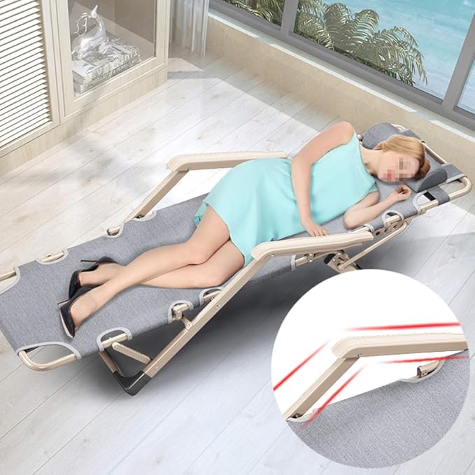 Ckssyao Folding Lounge Office Nap Bed with Adjustable Recliner