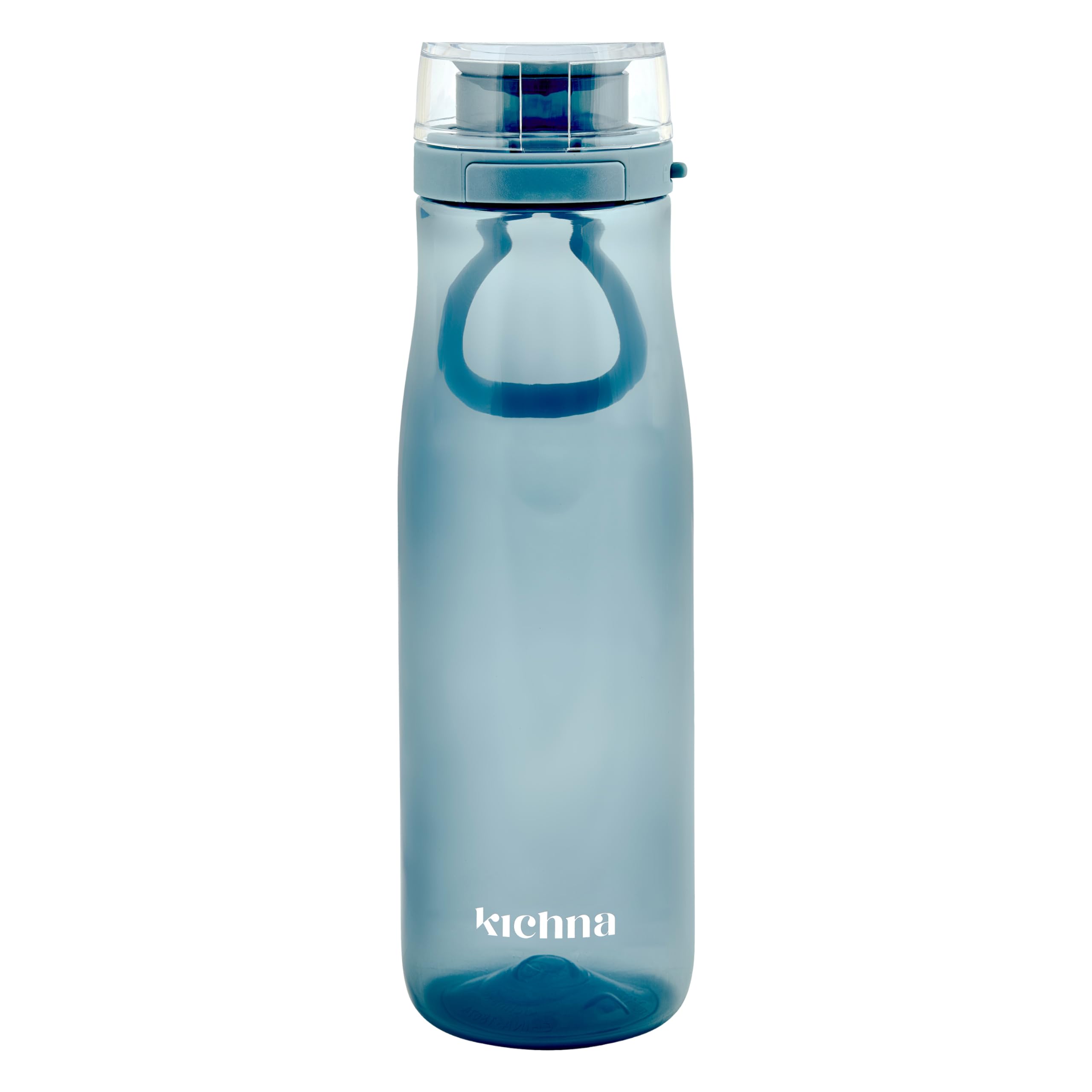 Kichna The Quencher Sports Drinks Water Bottle 700ml | Reusable BPA-free Plastic Water Bottle with Carry Loop & Side Lock | Leak Proof Flip Lid for Gym, Hiking & Yoga | Color Powder Blue