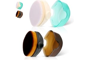 Yoseng Kids Sunscreen Brush 2-Pack with Protective Caps | Soft Kabuki Face Applicator for Baby & Adults | Multi-Use for Liquid Foundation, Powder, Cream (Hypoallergenic & Travel-Friendly)