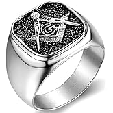 Jude Jewelers Stainless Steel Two Tone Signet Style Masonic Freemason Ring