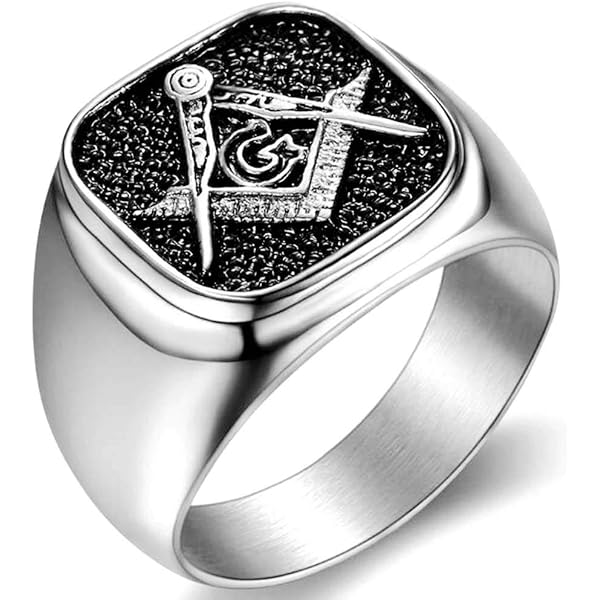 MOYOZZ Stainless Steel Masonic Skull Ring – Punk Biker Style For Men (Sizes 7-15, 316L)