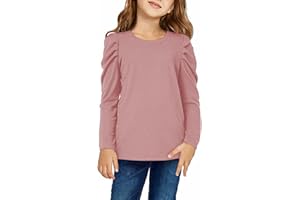 blibean Tween Girls Puff Sleeve Shirts Stylish Fall Tops Size 4-15 Years Old