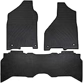 Megiteller Car Floor Mats Custom Fit for 2019 Ram 1500 Classic Crew Cab,2013 2014 2015 2016 2017 2018 Dodge Ram 1500/2500/3500 Crew Cab Odorless Rubber (All Weather) Floor Liners Black