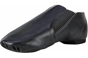 Dynadans Unisex PU Leather Upper Slip-on Jazz Shoe with Elastics for Women and Men's Dance Shoes UG