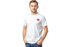 Mens Canada Shirt, Custom Handmade Canada Day Maple Leaf Shirt for Men L3 (T-shirt, White, M)