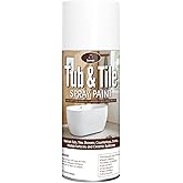 Tile Paint, White Tub and Tile Refinishing Spray Paint Waterproof White Spray Tile Paint Bathtub Refinishing Kit for Tiles Ceramic Porcelain Fiberglass Bathroom Walls Bathtubs Sinks Countertop Toilets