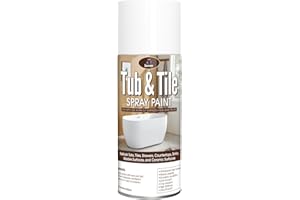 SENVEN Tub and Tile Spray Paint White Gloss Aerosol Spray Tile Paint Bathtub Refinishing Kit for Tiles Ceramic Porcelain Fiberglass Resurfacing Bathroom Walls Bathtubs Sinks Countertops Toilets Gloss White