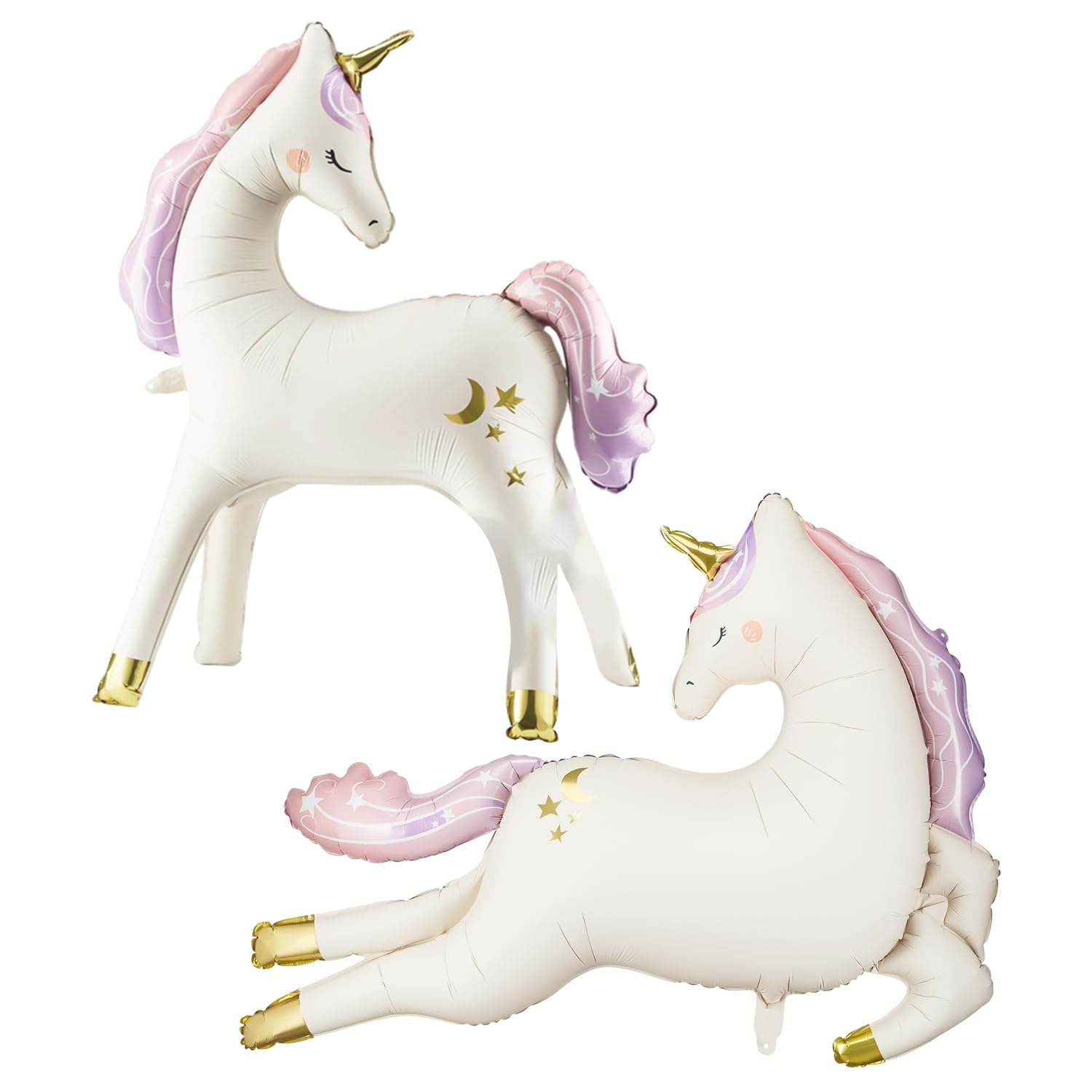 UBSIUH 2 Pony Aluminum Film Balloons, Cute Cartoon Animals, Cute Inflatable Toys, Shooting Background Props, Birthday Party Decoration.