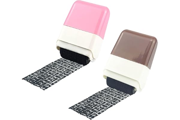 2Pcs Identity Protection Roller Stamps Identity Prevention Theft Stamp Wide Rolling Security Stamp for Privacy Protection, ID