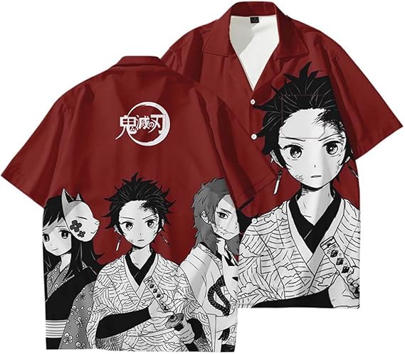 Amazon Co Jp 鬼滅の刃 シャツ 夏服 アニメ プリント 半袖 男の子 女の子 男女兼用 軽い 柔らかい かっこいい ワイシャツ 誕生日 プレゼント 竈門 炭治郎 服装 鬼滅の刃 グッズ S 服 ファッション小物