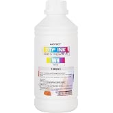 DTF White Ink 1000ML Premium DTF Ink for PET Film Heat Transfer Printing Refill for All DTF Printers ET-8550 L1800 L800 R2400 P400 P800 XP15000 P600 P400 F1080 TX800 L800 1430 I3200 for DTF Film