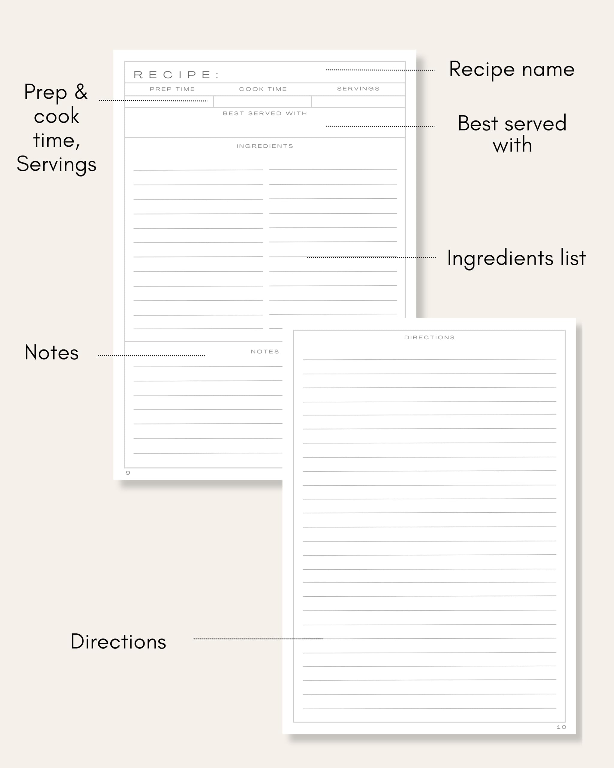 Lamare Blank Recipe Book to Write in Your Own Recipes – Cute DIY Cookbook & Recipe Journal – Perfect Blank Recipe Notebook for Family Keepsakes