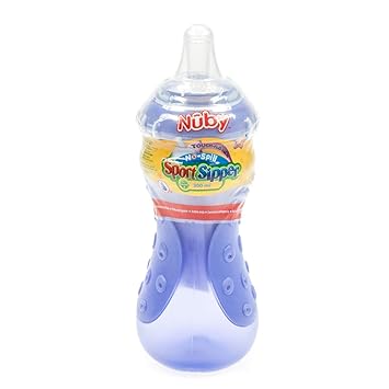 Nûby ID1208 Easy Grip Sport Sipper Trinkflasche, 300ml, lila (1 Stück)