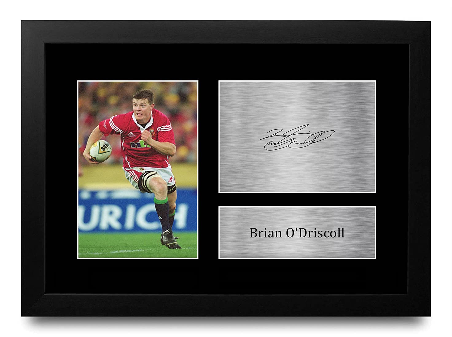 HWC Trading FR A4 Brian O'Driscoll British Lions Gifts Printed Signed Autograph Picture for Rugby Union Fans - A4 Framed