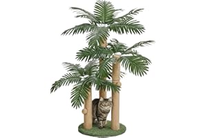 31.5Inch Cat Scratching Post,Cat Scratcher Tree with 3 Scratching Poles & 2 Interactive Dangling Balls,Cats Scratching Posts 