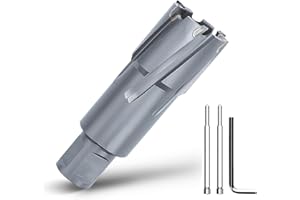 GRIXLEN 7/8" x 2" Annular Cutter with Weldon Shank,Carbide Tip Annular Drill Bit for Stainless Steel, Iron (2" Depth, 7/8" Diameter)