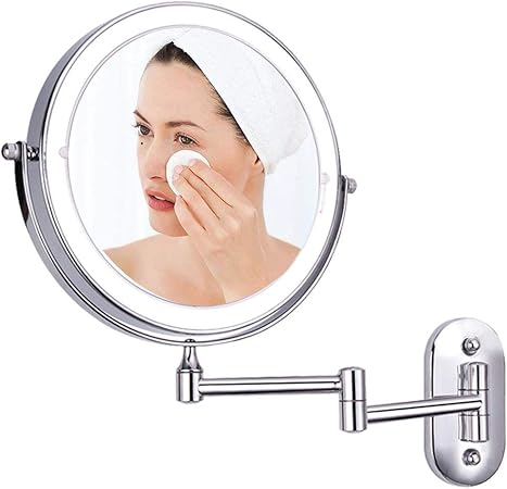 DGHJK Beleuchteter Wand-Schminkspiegel mit Vergrößerung