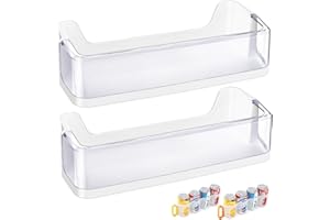 YEECHUN (2 PACK) UPGRADED DA97-08348A Refrigerator Door Shelf Bin Compatible with Samsung Refrigerator Part RS265TDRS RS25H5111BC RS25H5111SR Door,For DA63-05215A Refrigerator Middle Door Bin Guard Assembly