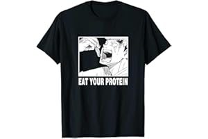 JJK Itadori Yuji Eat Your Protein Men Woman Cotton Shirt Unisex