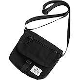 Lizbin Small Crossbody Bag for Men, Canvas Messenger Bag Shoulder bag, Mens Crossbody Bag Travel Bag Man Purse Mens Bag, Unisex Small Shoulder Bag for Phone Passport (Black)