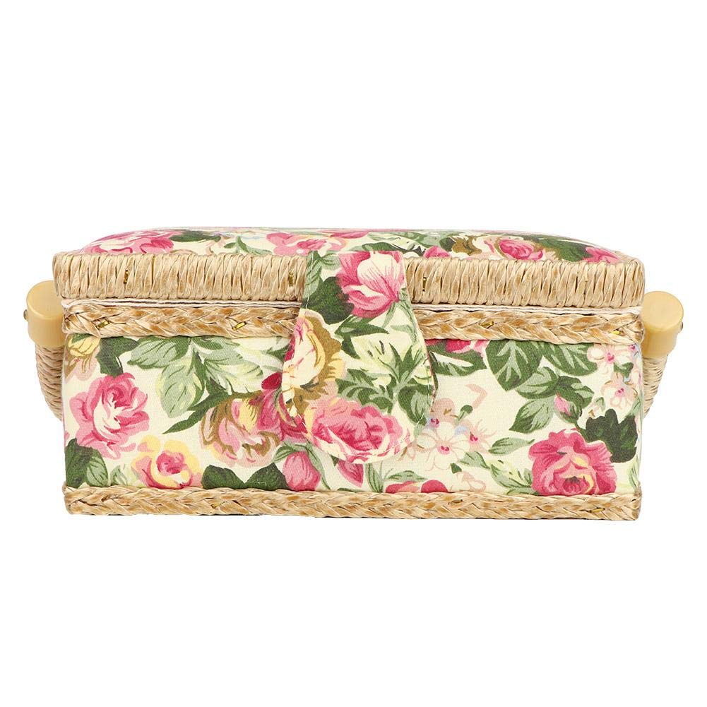Sewing Box Sewing Storage Box Craft Sewing Basket For Thread Needle(Garden rose)