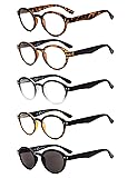 Eyekepper 5-Pack Spring Hinges Round Retro Reading