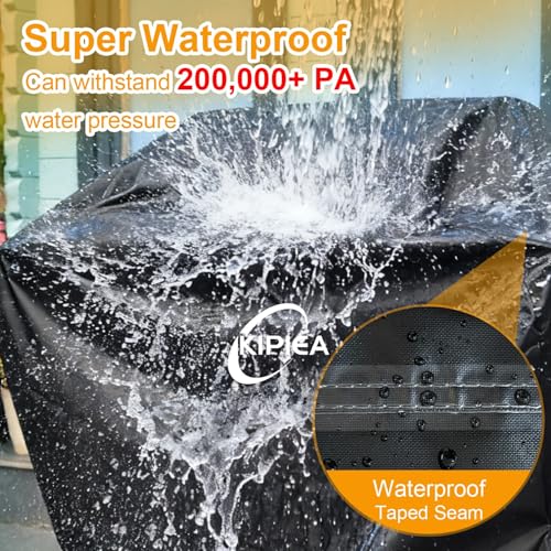 Kipiea 52-Inch Heavy Duty BBQ Cover for Weber Spirit 300 Series Grills, Including Spirit E-310, E-330 & S-315, 500D Waterproof Grill Cover with Windproof Buckles, UV Resistant, No Tear, No Fading