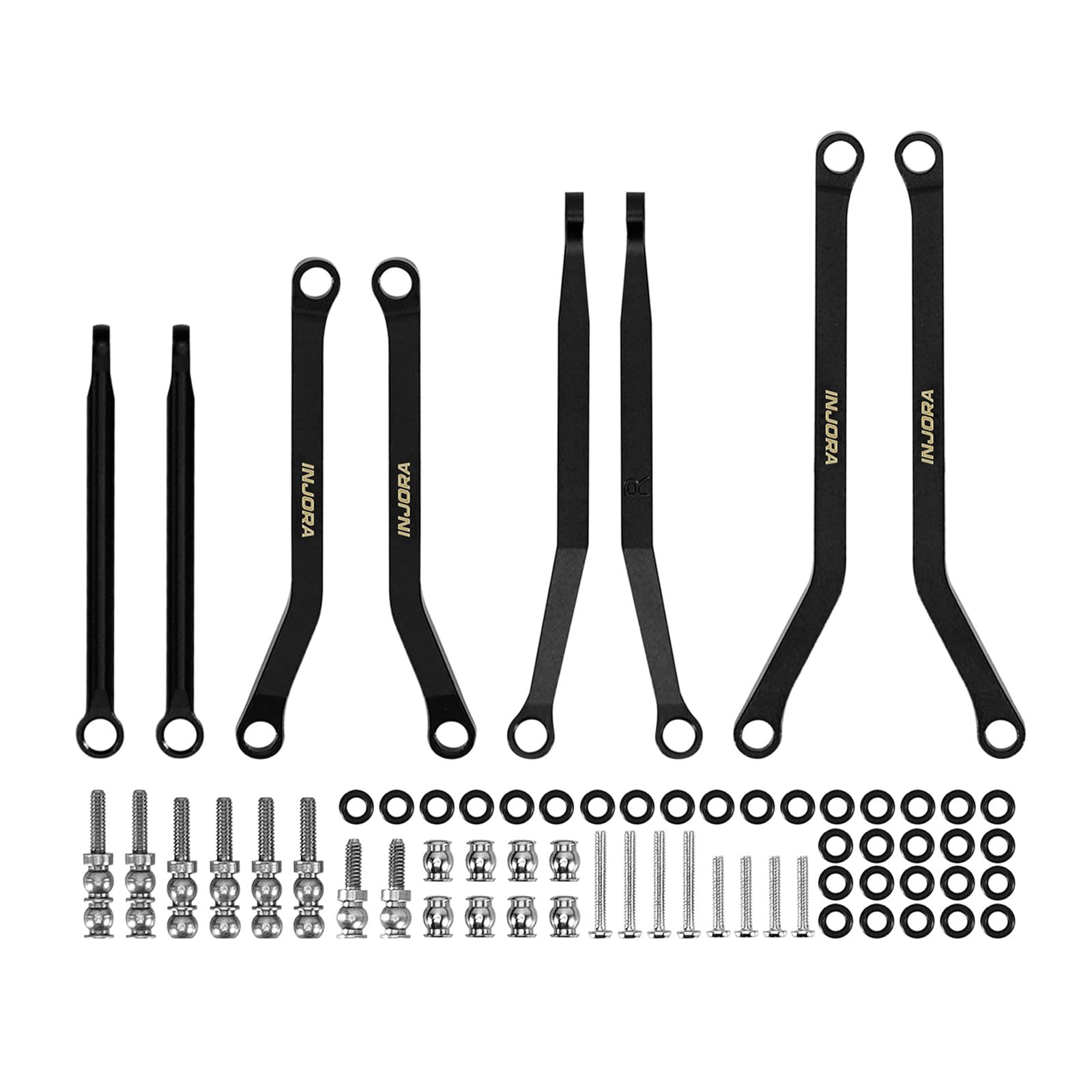 INJORA Black Coating Brass High Clearance Chassis Links for 1/30 Axial SCX30
