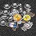 Accmor 20 Pcs Owl Pendant Trays with 20 Pcs Glass Cabochon Clear Dome, Different Shape Pendant Blank bezels for Jewelry Making, Totally 40 Pcs