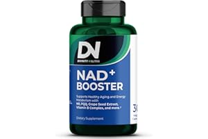 DIVINITY NUTRA NAD+ Supplement, NAD+ Boost - Nicotinamide Riboside (NR) 300 mg For Anti Aging and Cell Regeneration, Support Cellular Energy, Focus ,Patented Formula ,Grape Seed, PQQ 20mg Ginkgo 30 Days Supply