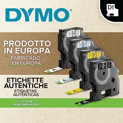 D1 etichette originali | stampa bianca su nero | 12 mm x 7 m | etichette autoadesive per etichettatrice LabelManager | 1 Pezzo