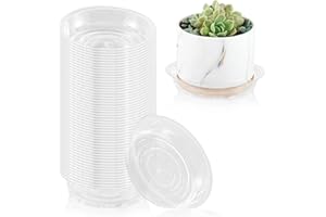 100 Pack 4 Inch Plant Saucer Clear Plant Saucers for Indoors Flower Pot Saucers Small Plants Plate Dish Succulent Pot Saucer 