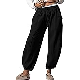 Anoumcy Leopard Pants Women Baggy Sweatpants Casual Cheetah Print Lounge Barrel Pants Trousers with Pockets