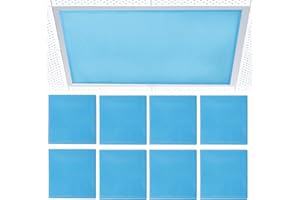 Torixqi 8 Pcs Fluorescent Light Covers for Ceiling Lights Classroom, Magnetic Light Filters, Fluorescent Light Diffuser Covers for Office, Hospitals, Home 4 x 2 Feet (blue)