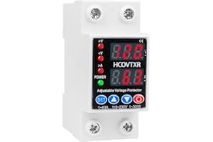 HCOVTXR 110V Smart Circuit Breaker,1~63 Amp Low Voltage Cutoff, AC Disconnect Current Adjustable for Solar Systems (Black)