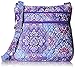 Vera Bradley Women's Cotton Triple Zip Hipster Crossbody Purse, Lilac Tapestry, One Size