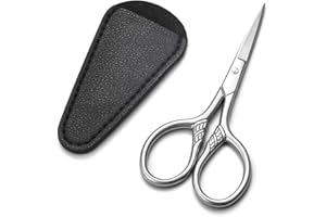 HITOPTY Small Precision Scissors, 3.5inch Stainless Steel Multi-Purpose Vintage Beauty Grooming Kit for Facial Hair, Eyebrow,